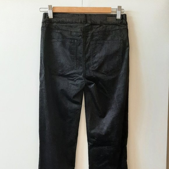 PAIGE High Rise Lou Lou Corduroy Flare Jeans - Black - Size 25/XS - Picture 3 of 5